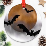 Halloween Orange Moon Ornament (Round)