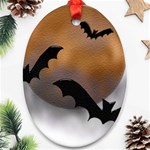 Halloween Orange Moon Ornament (Oval)