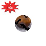 Halloween Orange Moon 1  Mini Button (10 pack) 