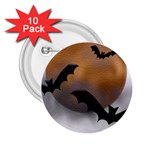 Halloween Orange Moon 2.25  Button (10 pack)