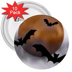 Halloween Orange Moon 3  Button (10 pack)