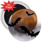 Halloween Orange Moon 3  Magnet (10 pack)