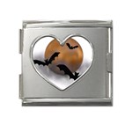 Halloween Orange Moon Mega Link Heart Italian Charm (18mm)