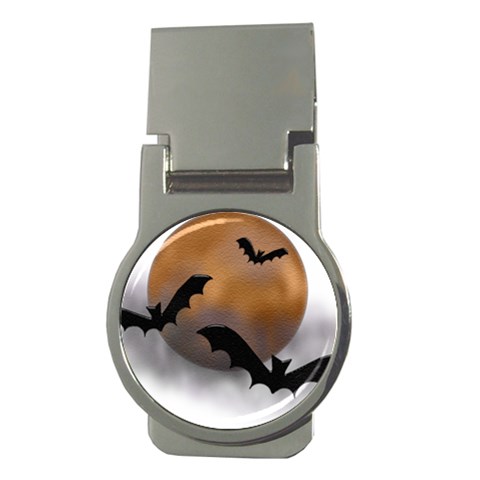 Halloween Orange Moon Money Clip (Round) from ArtsNow.com Front