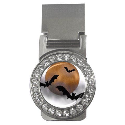 Halloween Orange Moon Money Clip (CZ) from ArtsNow.com Front