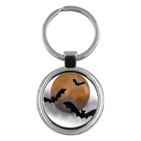 Halloween Orange Moon Key Chain (Round) from ArtsNow.com Front