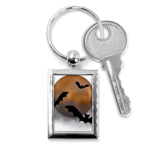 Halloween Orange Moon Key Chain (Rectangle) from ArtsNow.com Front