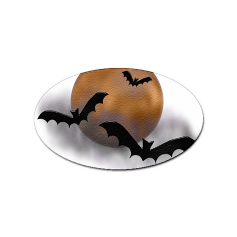 Halloween Orange Moon Sticker (Oval) from ArtsNow.com Front