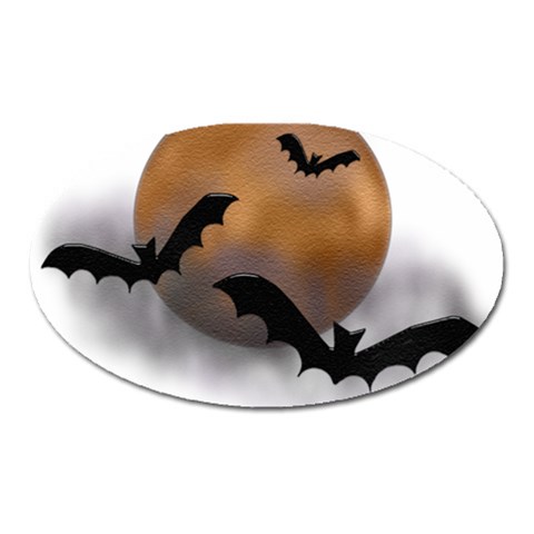 Halloween Orange Moon Magnet (Oval) from ArtsNow.com Front