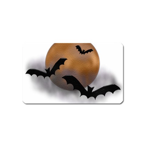 Halloween Orange Moon Magnet (Name Card) from ArtsNow.com Front