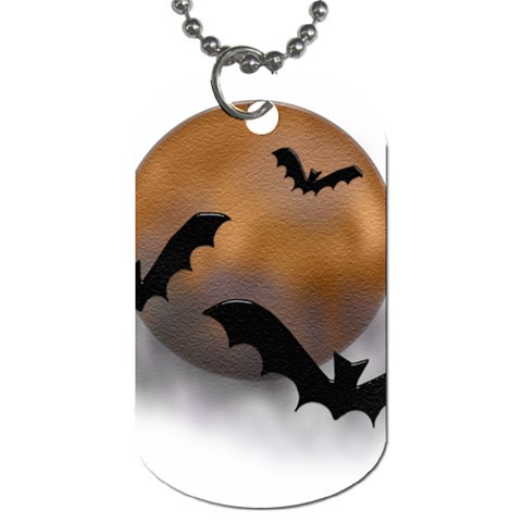 Halloween Orange Moon Dog Tag (One Side) from ArtsNow.com Front