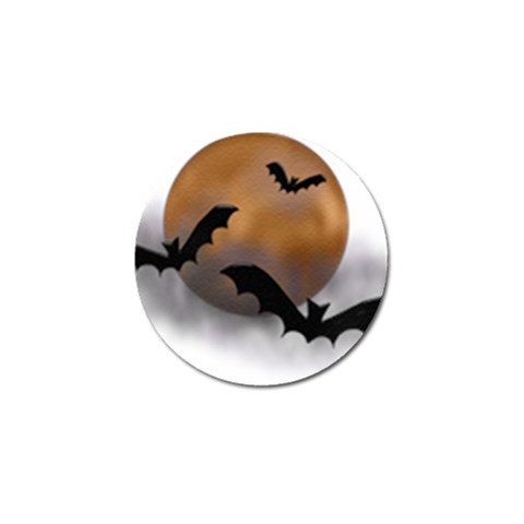 Halloween Orange Moon Golf Ball Marker from ArtsNow.com Front