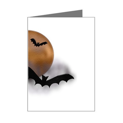 Halloween Orange Moon Mini Greeting Card from ArtsNow.com Left