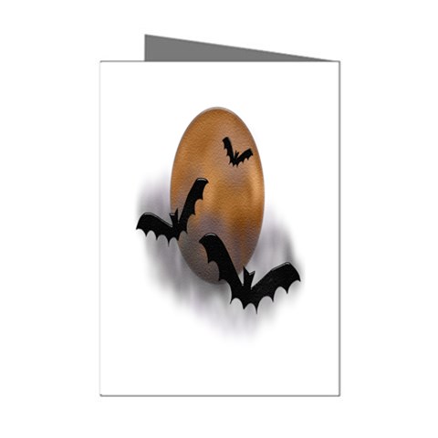 Halloween Orange Moon Mini Greeting Cards (Pkg of 8) from ArtsNow.com Left