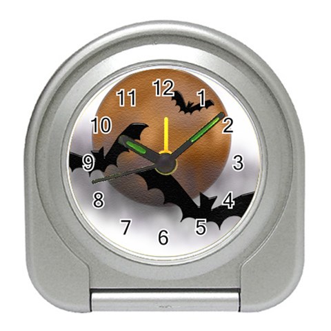 Halloween Orange Moon Travel Alarm Clock from ArtsNow.com Front