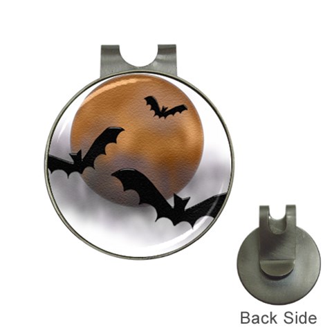 Halloween Orange Moon Golf Ball Marker Hat Clip from ArtsNow.com Front