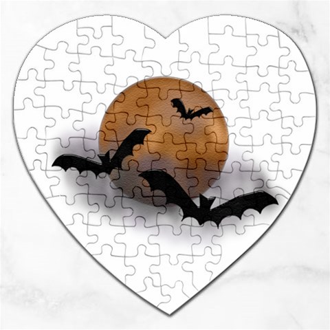 Halloween Orange Moon Jigsaw Puzzle (Heart) from ArtsNow.com Front