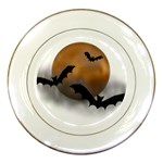 Halloween Orange Moon Porcelain Plate