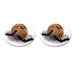 Halloween Orange Moon Cufflinks (Oval)