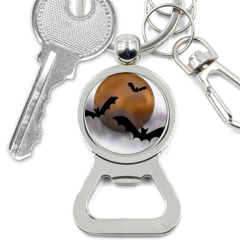 Halloween Orange Moon Bottle Opener Key Chain from ArtsNow.com Front