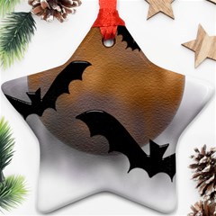 Halloween Orange Moon Star Ornament (Two Sides) from ArtsNow.com Front