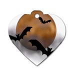 Halloween Orange Moon Dog Tag Heart (One Side)