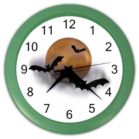 Halloween Orange Moon Color Wall Clock from ArtsNow.com Front