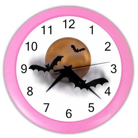 Halloween Orange Moon Color Wall Clock from ArtsNow.com Front