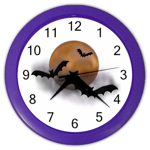 Halloween Orange Moon Color Wall Clock from ArtsNow.com Front