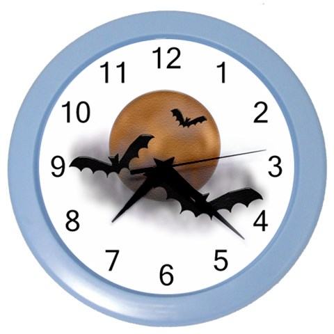 Halloween Orange Moon Color Wall Clock from ArtsNow.com Front