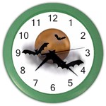 Halloween Orange Moon Color Wall Clock