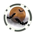 Halloween Orange Moon Poker Chip Card Guard