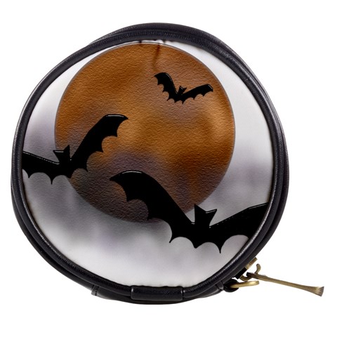 Halloween Orange Moon Mini Makeup Bag from ArtsNow.com Front