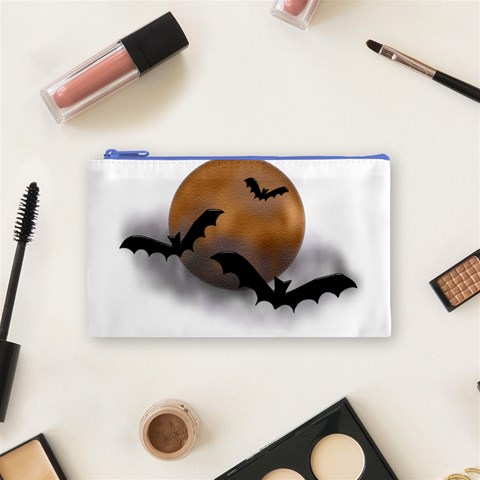 Halloween Orange Moon Cosmetic Bag (Small) from ArtsNow.com Front