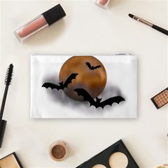 Halloween Orange Moon Cosmetic Bag (Small) from ArtsNow.com Back