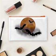 Halloween Orange Moon Cosmetic Bag (Medium) from ArtsNow.com Back