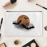 Halloween Orange Moon Cosmetic Bag (Large)