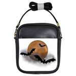 Halloween Orange Moon Girls Sling Bag