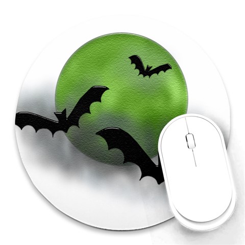 Halloween Green Moon Round Mousepad from ArtsNow.com Front