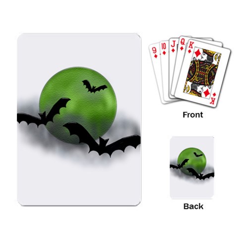 Halloween Green Moon Playing Cards Single Design from ArtsNow.com Back