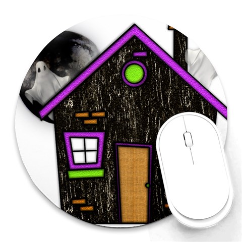 Spooky Haunting House Round Mousepad from ArtsNow.com Front