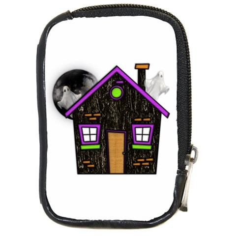 Spooky Haunting House Compact Camera Leather Case from ArtsNow.com Front