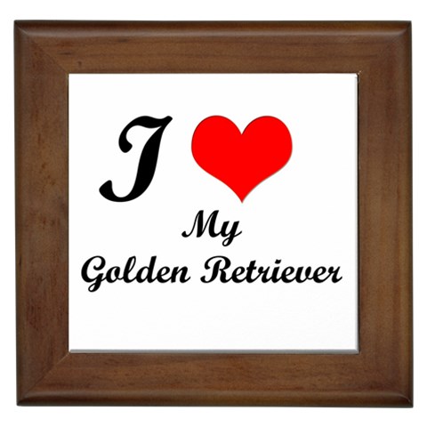 I Love My Golden Retriever Framed Tile from ArtsNow.com Front