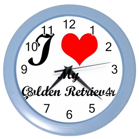 I Love My Golden Retriever Color Wall Clock from ArtsNow.com Front