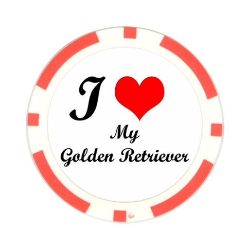 I Love My Golden Retriever Poker Chip Card Guard from ArtsNow.com Front