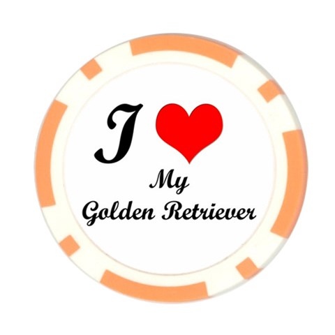 I Love My Golden Retriever Poker Chip Card Guard from ArtsNow.com Front