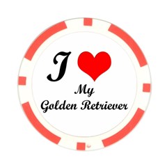 I Love My Golden Retriever Poker Chip Card Guard from ArtsNow.com Front