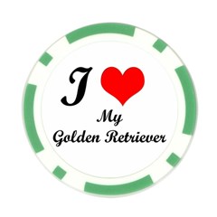 I Love My Golden Retriever Poker Chip Card Guard from ArtsNow.com Front