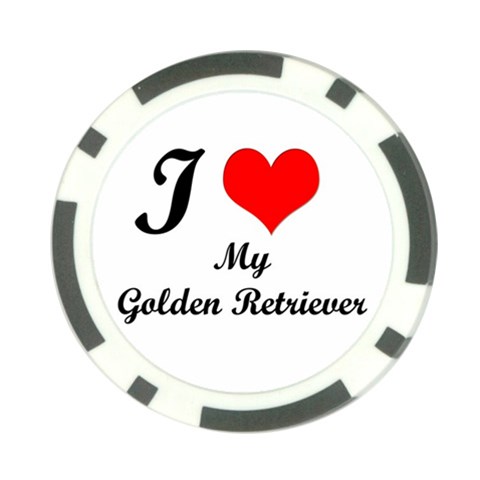 I Love My Golden Retriever Poker Chip Card Guard from ArtsNow.com Back