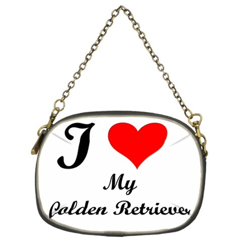 I Love My Golden Retriever Chain Purse (Two Sides) from ArtsNow.com Back